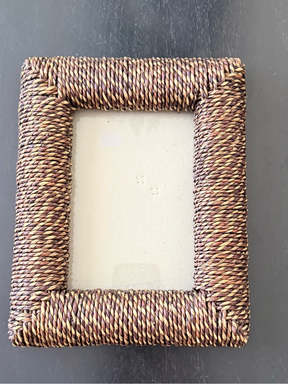Woven Twisted Rope Photo Frame in Brown and Tan - Brand Unspecified